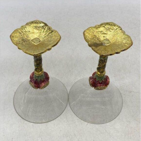 Saint Jeweled Martini Glass with Swarovski Crystals & Enamel Flower Stem - Picture 5 of 10